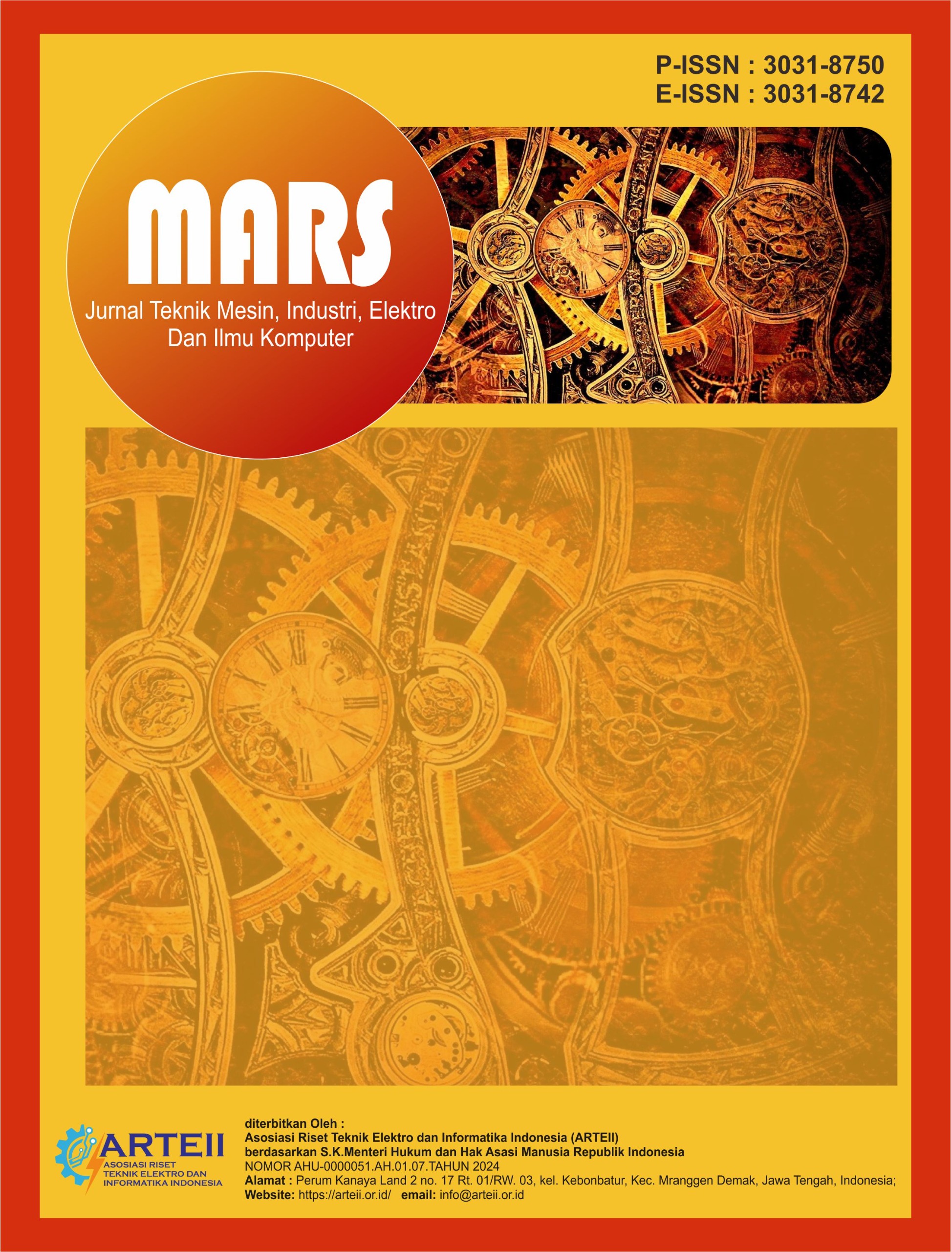 					View Vol. 4 No. 3 (2026): Juni : Mars: Jurnal Teknik Mesin, Industri, Elektro Dan Ilmu Komputer
				