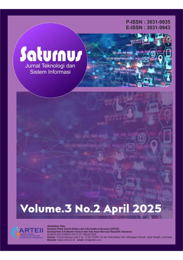 					View Vol. 3 No. 2 (2025): April : Saturnus : Jurnal Teknologi dan Sistem Informasi
				